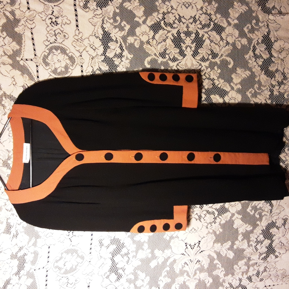Womens Button-Up Suit Dress Nippon Petites Black Brown Size 12 or 10
